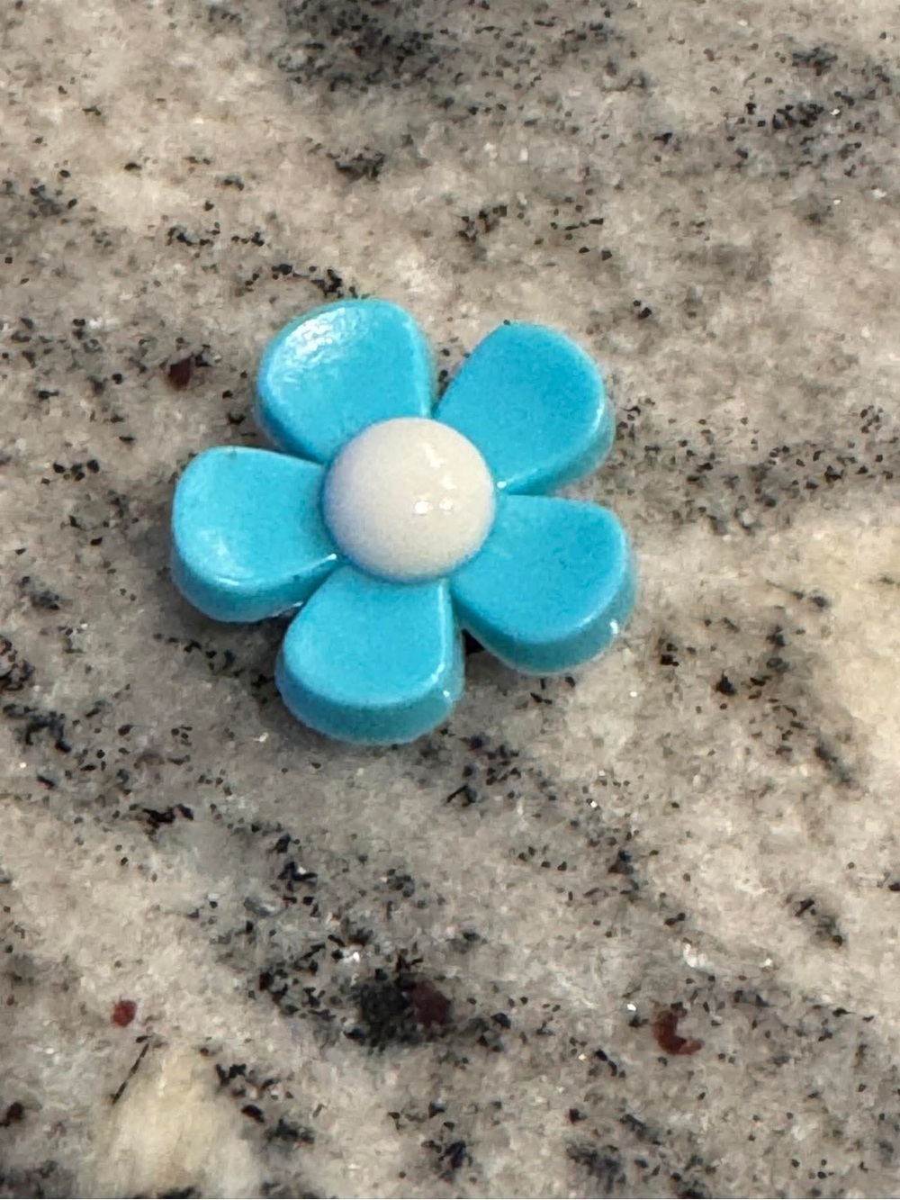 CROCS Light Blue Flower Jibbitz Charm with White Center